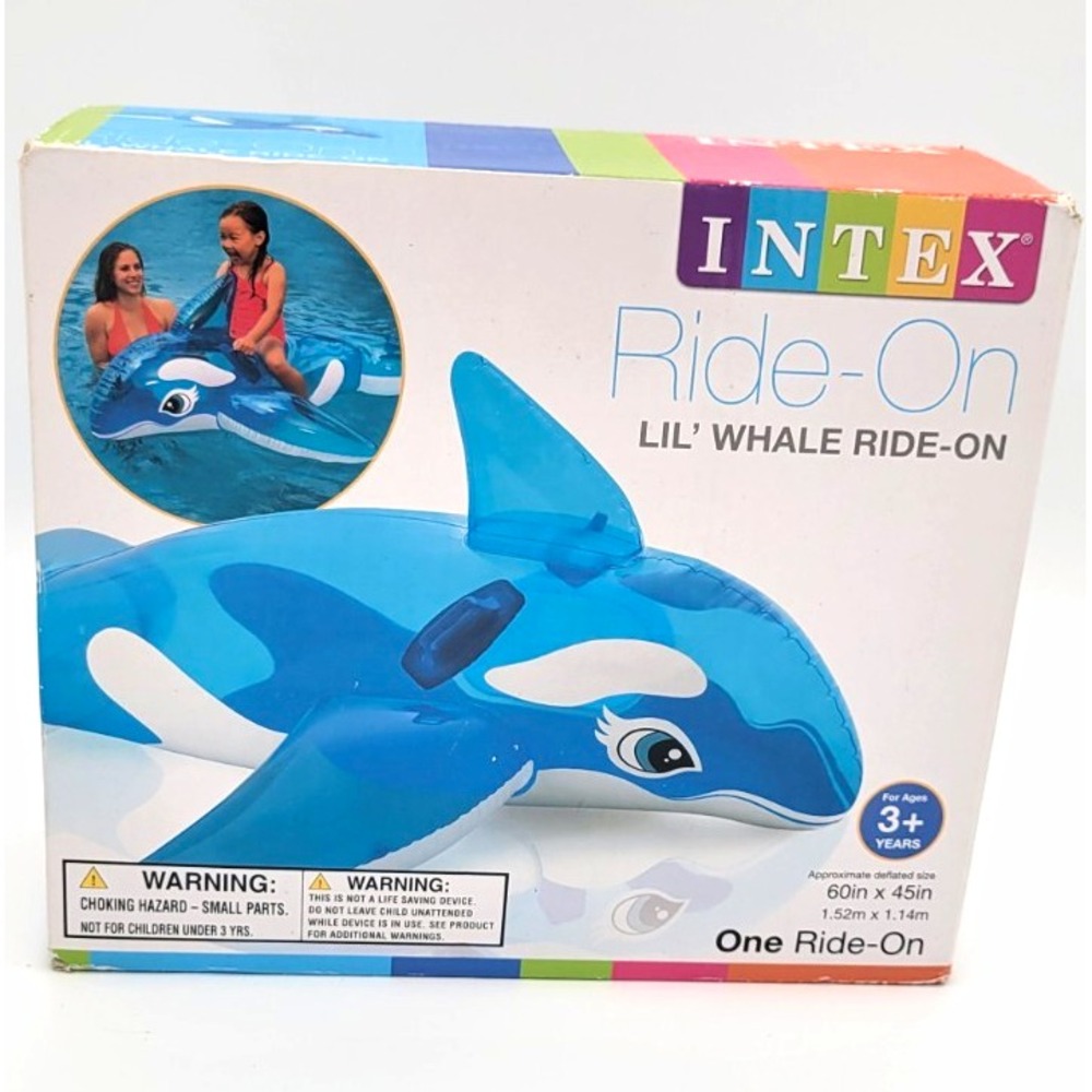 Intex Lil' Whale Ride-On Inflatable Pool Float 60 x 45 in Blue Ages 3+